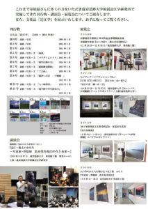これまで寿福滋さんに多くの力をいただき成安造形大学附属近江学研究所で実施してきた刊行物・講演会・展覧会についてご紹介します。